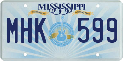 MS license plate MHK599