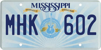 MS license plate MHK602