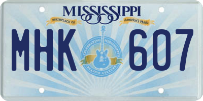 MS license plate MHK607