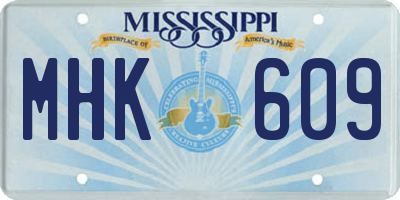 MS license plate MHK609