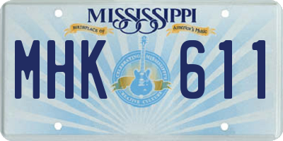 MS license plate MHK611