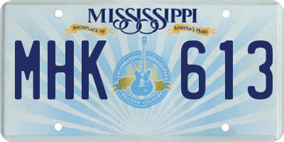 MS license plate MHK613