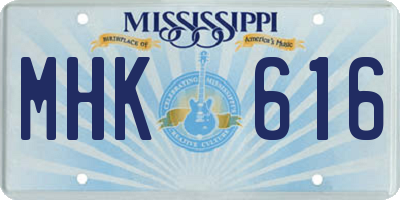 MS license plate MHK616
