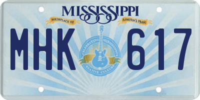 MS license plate MHK617