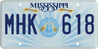 MS license plate MHK618