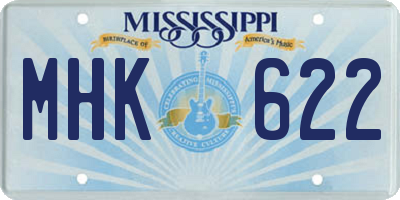 MS license plate MHK622
