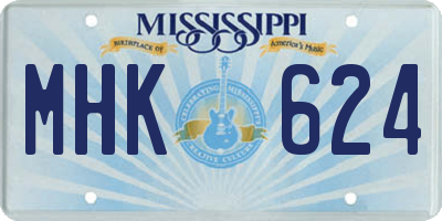 MS license plate MHK624