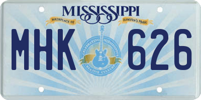 MS license plate MHK626