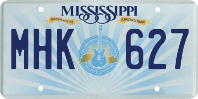 MS license plate MHK627