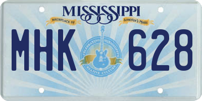 MS license plate MHK628