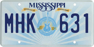 MS license plate MHK631