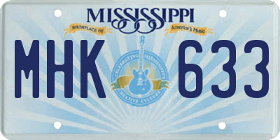 MS license plate MHK633