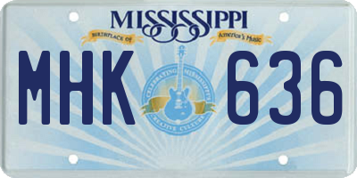 MS license plate MHK636