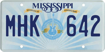 MS license plate MHK642