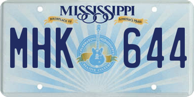 MS license plate MHK644