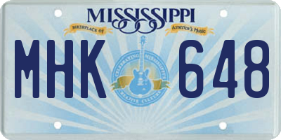 MS license plate MHK648
