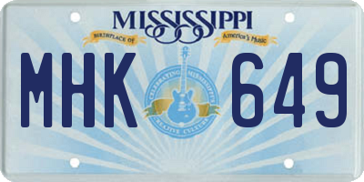 MS license plate MHK649