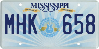MS license plate MHK658