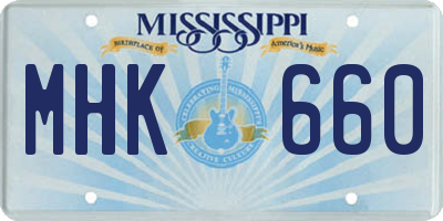 MS license plate MHK660