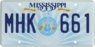 MS license plate MHK661