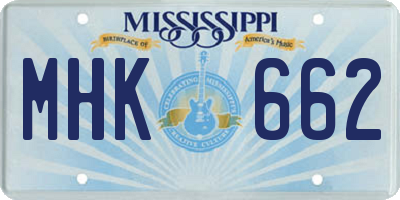 MS license plate MHK662