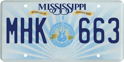 MS license plate MHK663