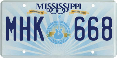 MS license plate MHK668