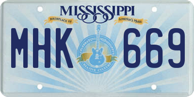 MS license plate MHK669