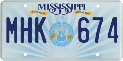 MS license plate MHK674