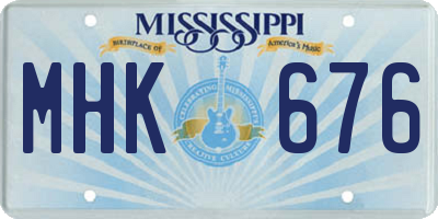 MS license plate MHK676