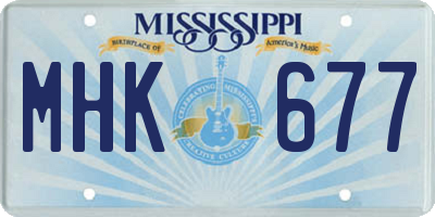 MS license plate MHK677