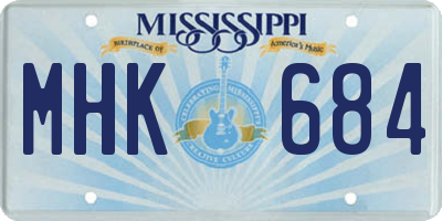 MS license plate MHK684