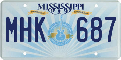 MS license plate MHK687