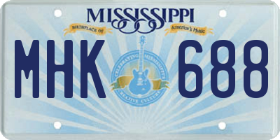 MS license plate MHK688