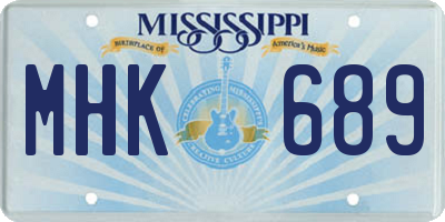 MS license plate MHK689