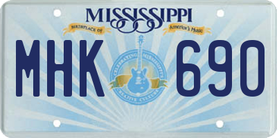 MS license plate MHK690