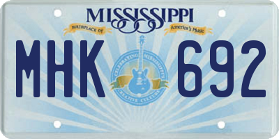 MS license plate MHK692