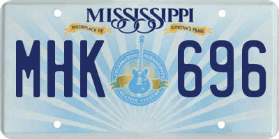 MS license plate MHK696