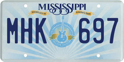 MS license plate MHK697