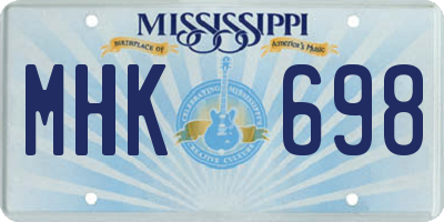 MS license plate MHK698
