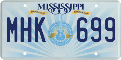 MS license plate MHK699