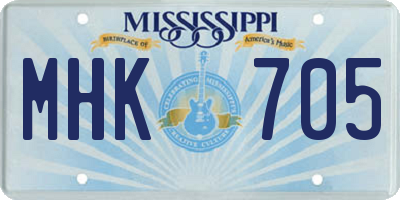 MS license plate MHK705