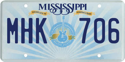 MS license plate MHK706