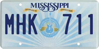 MS license plate MHK711