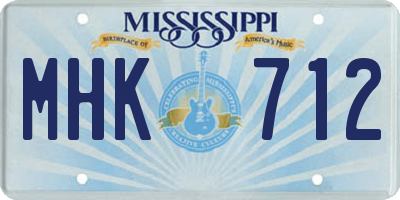 MS license plate MHK712