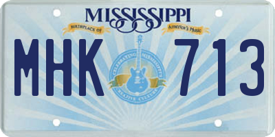 MS license plate MHK713