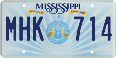 MS license plate MHK714