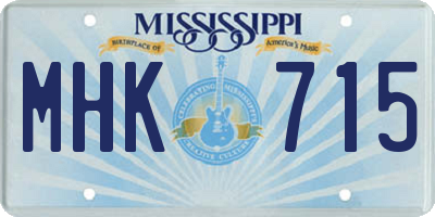 MS license plate MHK715