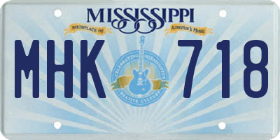 MS license plate MHK718