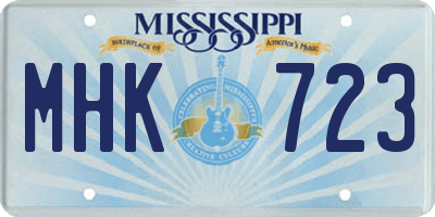 MS license plate MHK723